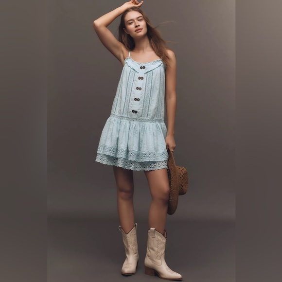Pilcro Dresses & Skirts - NWT! Anthropologie Pilcro Sleeveless Square-Neck Swing Mini Dress 🪀 0️⃣